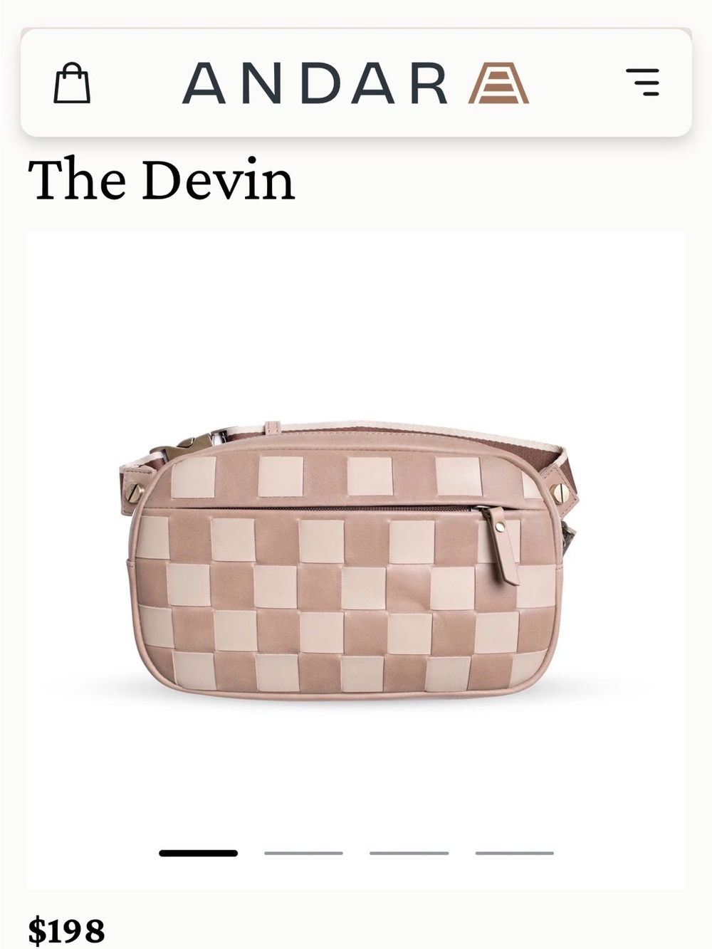 Andar The Devin Woven Crossbody - Blush Check